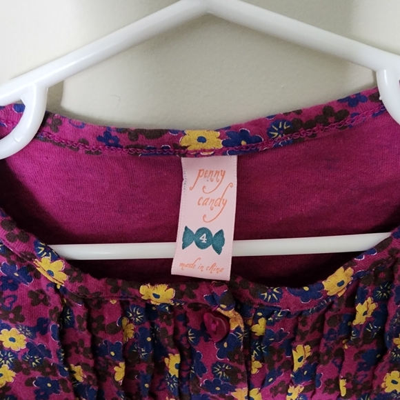 Penny Candy Girls' Floral Long-Sleeve Top - Size 4 - Picture 4 of 4